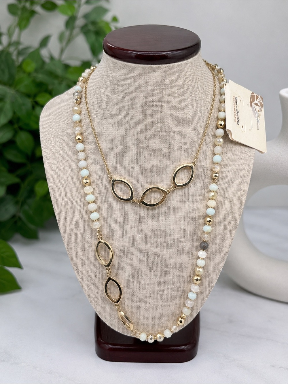 Pomina Semi-Precious Beaded Long Layered Necklace (BR1010/1)